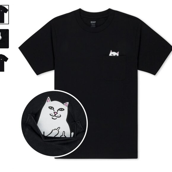 RIPNDIP Other - RIPNDIP Lord Nermal Pocket Tee Black Middle Finger Streetwear Cat Size XS New